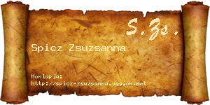 Spicz Zsuzsanna névjegykártya